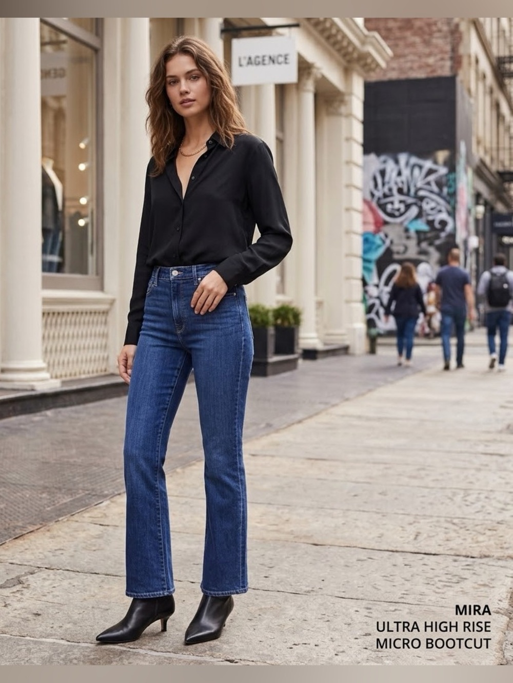 L'AGENCE Mira High Rise Micro Bootcut Jeans Sz. 28 Petite Friendly 27” Inseam
